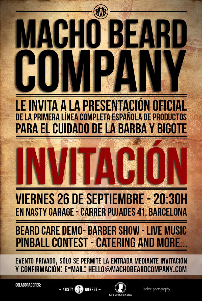 invitación macho beard company